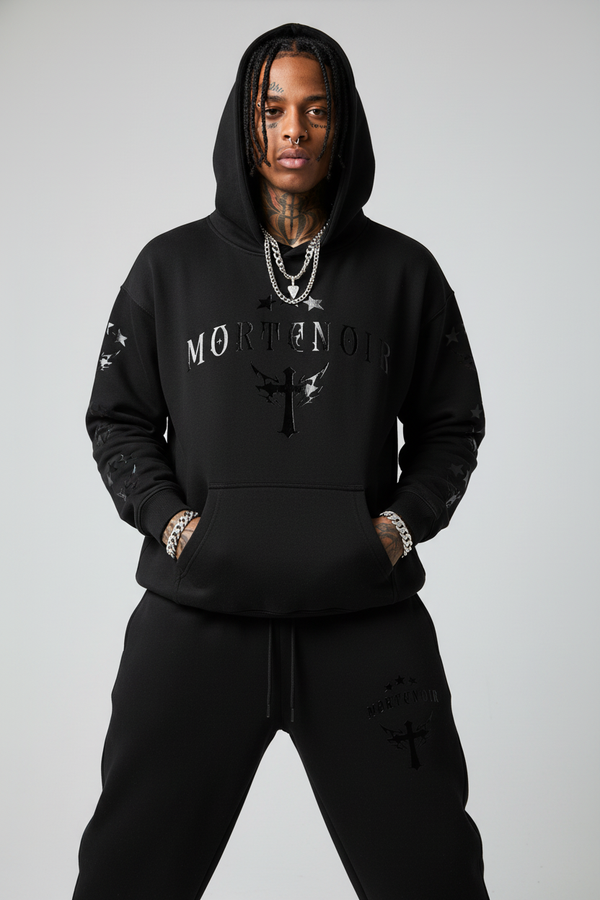 Infernal Ascension | Black Death Oversized Hoodie - MorteNoir
