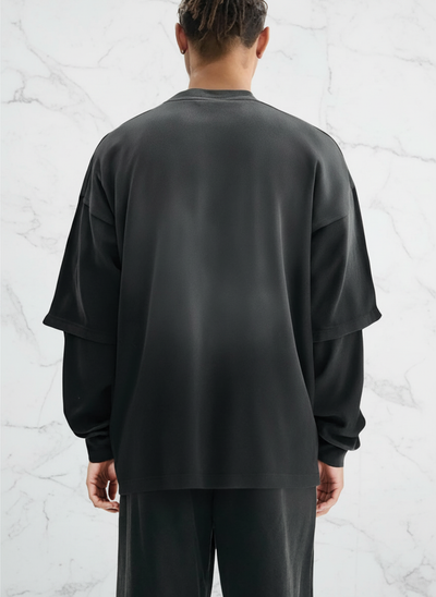Black Oversized Sweatshirt - Back View
