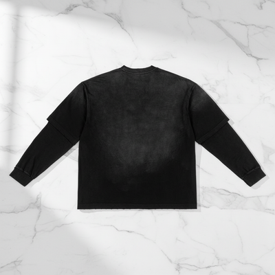 Black Oversized Sweatshirt - Flat Lay