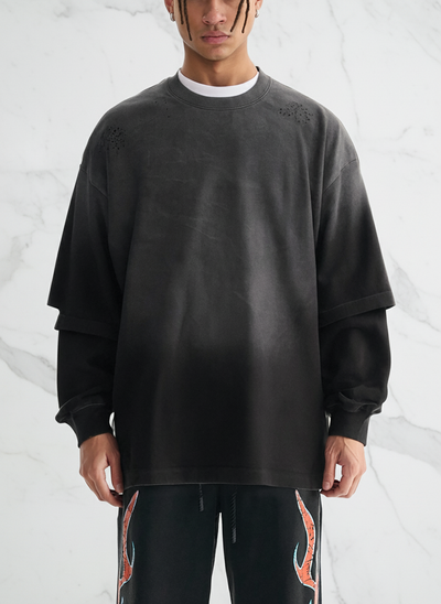 Black Oversized Sweatshirt - Front View