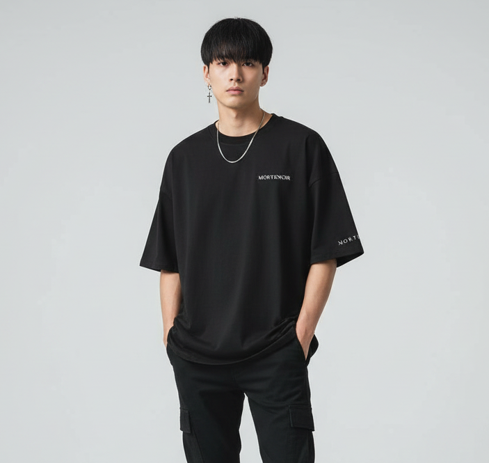 Black Oversized T-Shirt Front View
