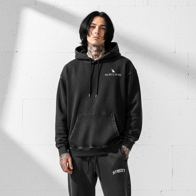 Black STREET Collection - Male Model with Authentic Hoodie