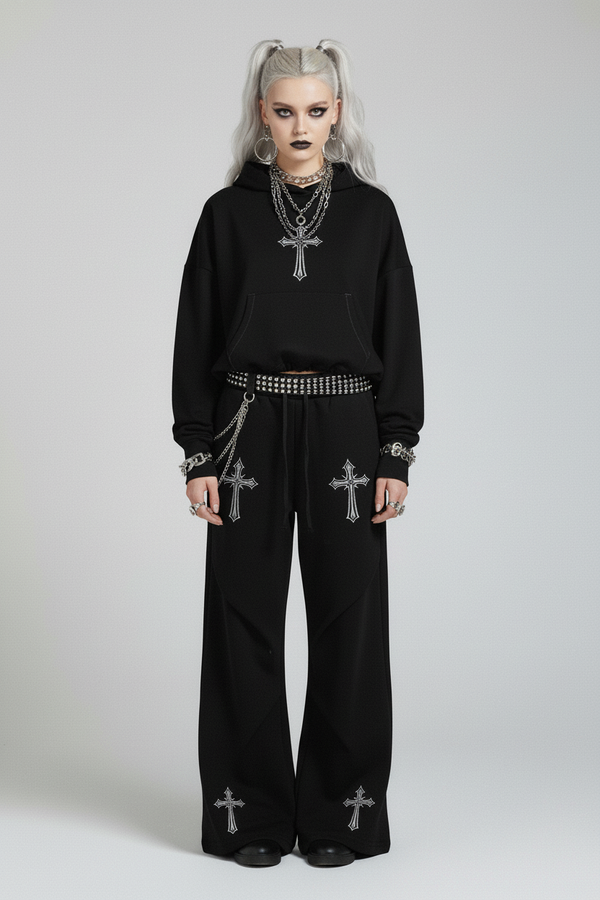 Nocturnal Oversized Cinched Hoodie - MorteNoir