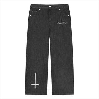 Gravecloth Vintage Straight-Leg Jeans Jeans & Trousers Black By MorteNoir