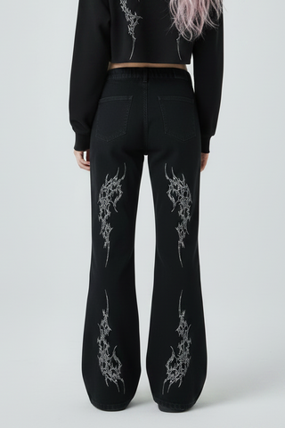 Malefic Sigil Flared Jeans Jeans & Trousers By MorteNoir