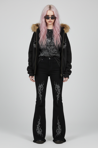 Malefic Sigil Flared Jeans Jeans & Trousers By MorteNoir