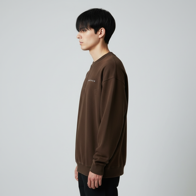 Coffee brown sweatshirt side angle