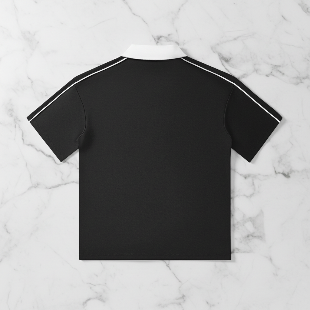 Contrast Collar Polo Back View Flat Lay