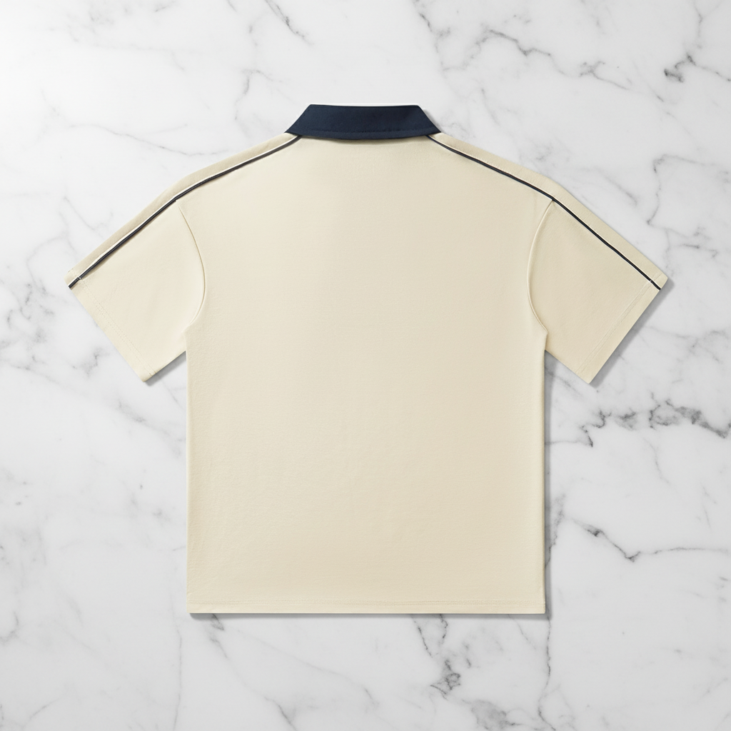 Contrast Collar Polo Back View Flat Lay