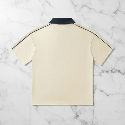 Contrast Collar Polo Back View Flat Lay