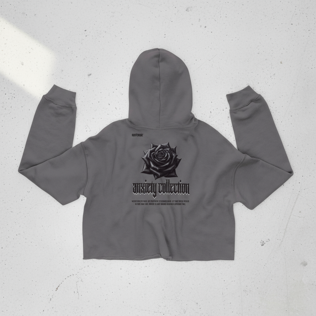 CROP Hoodie Storm Back Flat Lay