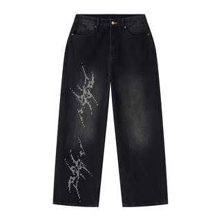 Phantom Wash Wide Leg Jeans Jeans & Trousers Black By MorteNoir