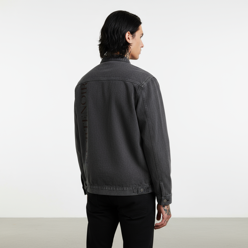 Denim Vintage Washed Jacket Back View