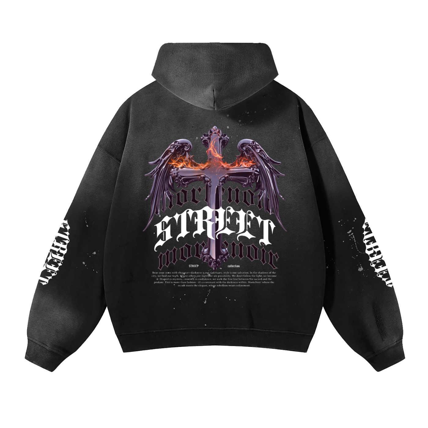 street,unisex,frayed,fleece,hoodie