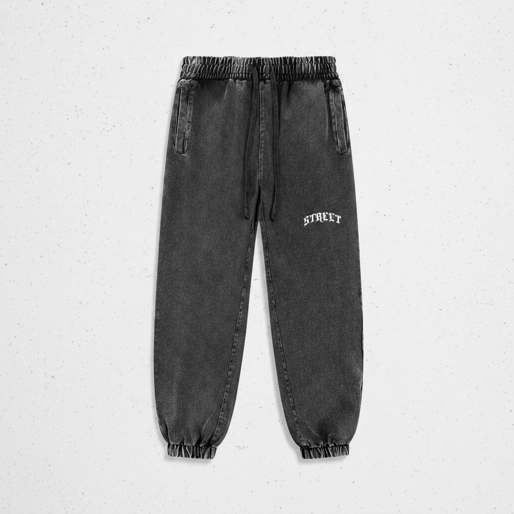 Extended Background Flat Lay Mockup - Snow Wash Jogged Sweatpants