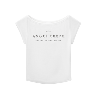 Angel Error Boxy Crop Tee T-Shirts & Crop Tops White By MorteNoir