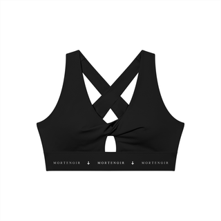 Mortis Cross-Back Bra Bras Black By MorteNoir