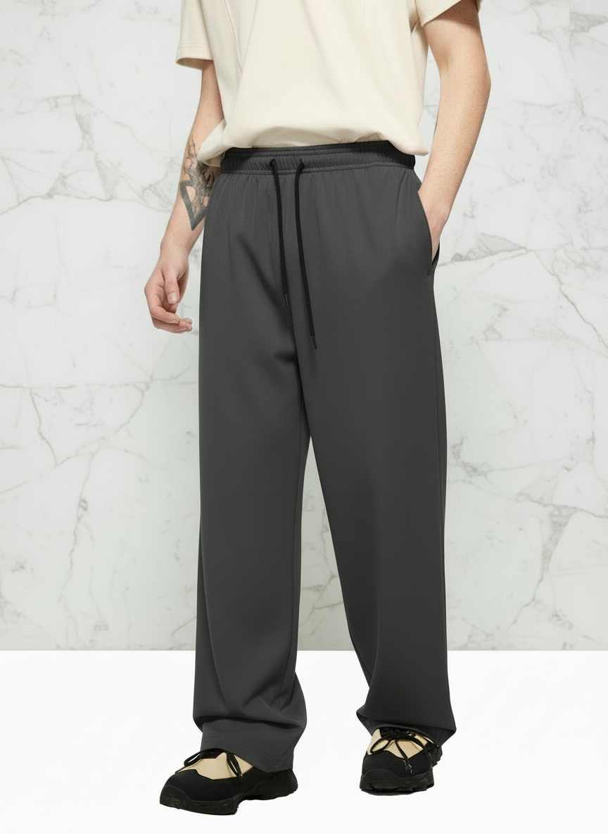 Front view with dark gray pants