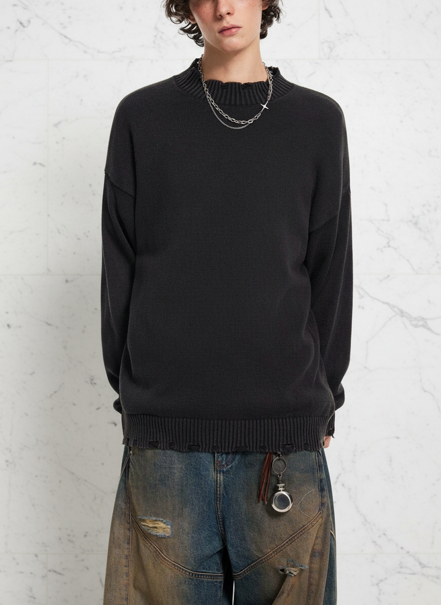 Front view with white stone background