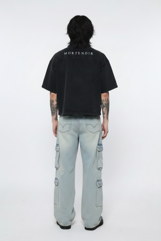 Shadowwash Quarter-Zip Denim Shirt Shirts & Long Sleeves By MorteNoir