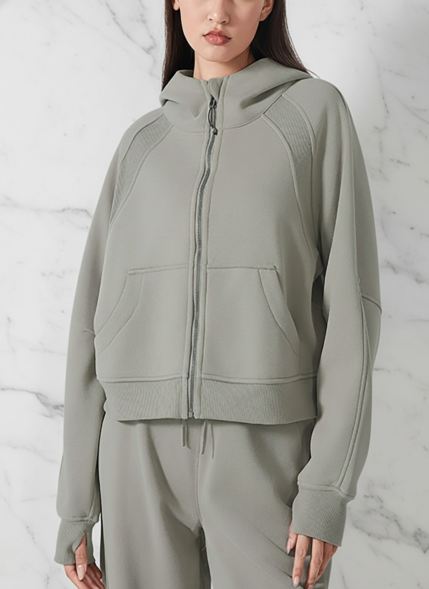 Gray Hoodie - Three-Quarter View