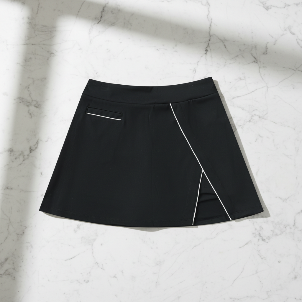 High-Waist Pocketed A-Line Mini Skirt Flat Lay Mockup