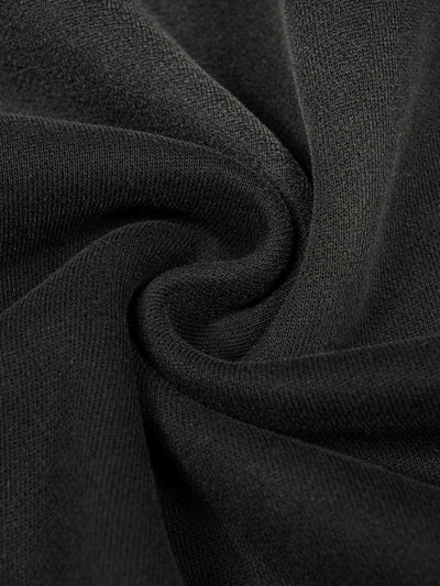 MorteNoir Black Fur-Trimmed Hoodie - Boxy Oversized Zip-Up with Detachable Hood