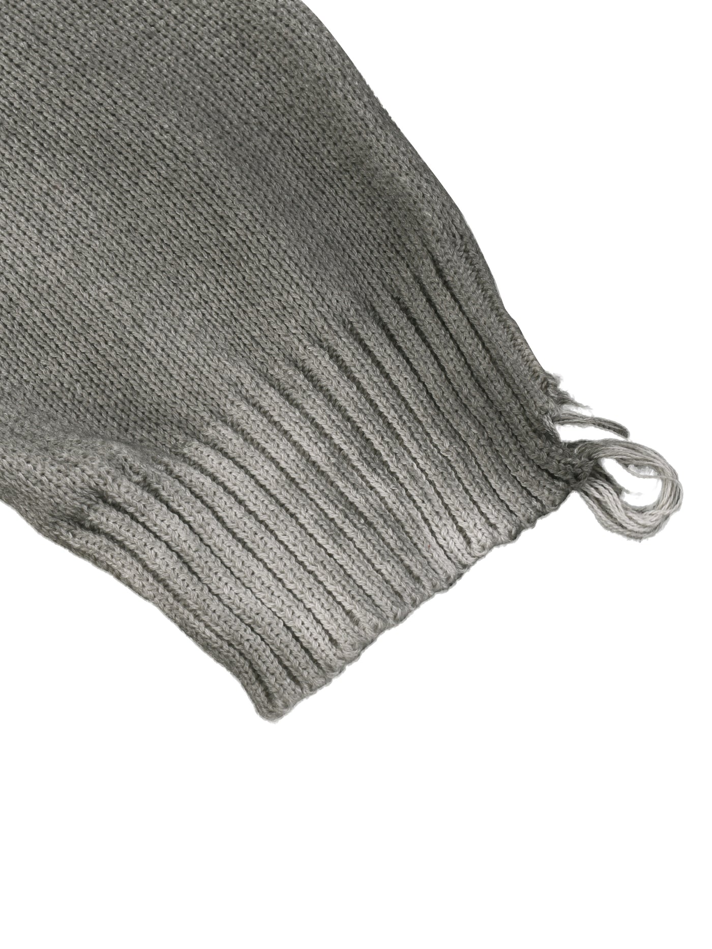 MorteNoir Distressed Gradient Knit Sweater - Grey Fade Oversized Crewneck