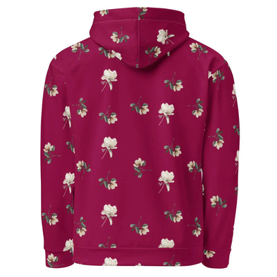 MorteNoir ANXIETY Crimson Floral Hoodie - Unisex Burgundy - MorteNoir