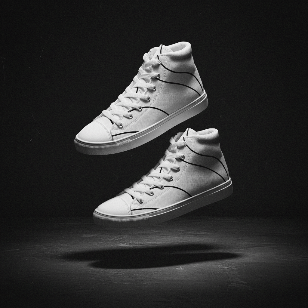 MorteNoir Eclipse High Top Canvas Shoes - Women's Dark Sneakers - MorteNoir