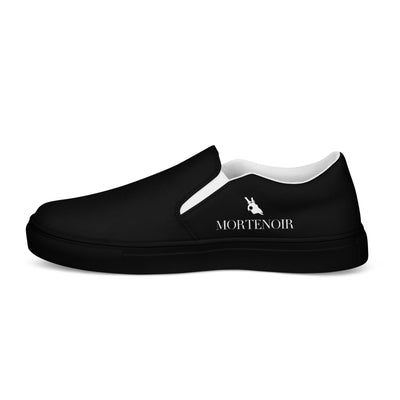 MorteNoir Phantom Slip - On Canvas Shoes - Effortless Men's Black Sneakers - MorteNoir