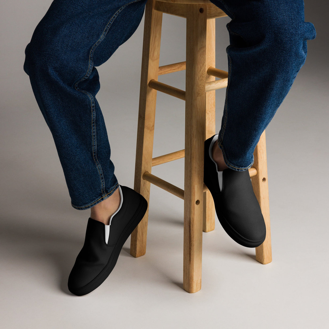 MorteNoir Phantom Slip - On Canvas Shoes - Effortless Men's Black Sneakers - MorteNoir