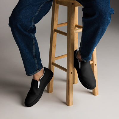 MorteNoir Phantom Slip - On Canvas Shoes - Effortless Men's Black Sneakers - MorteNoir