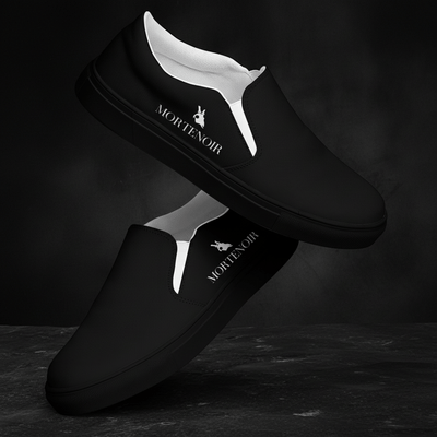 MorteNoir Phantom Slip - On Canvas Shoes - Effortless Men's Black Sneakers - MorteNoir