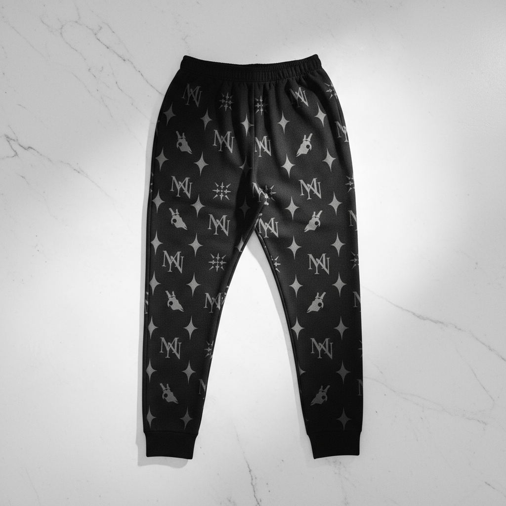 MorteNoir Abyss Fleece Joggers Flat Lay