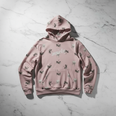 MorteNoir ANXIETY Bloom Floral Hoodie - Flat Lay