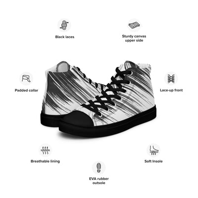 MorteNoir Obsidian Handmade High Top Canvas Shoes - Men's Premium Sneakers - MorteNoir