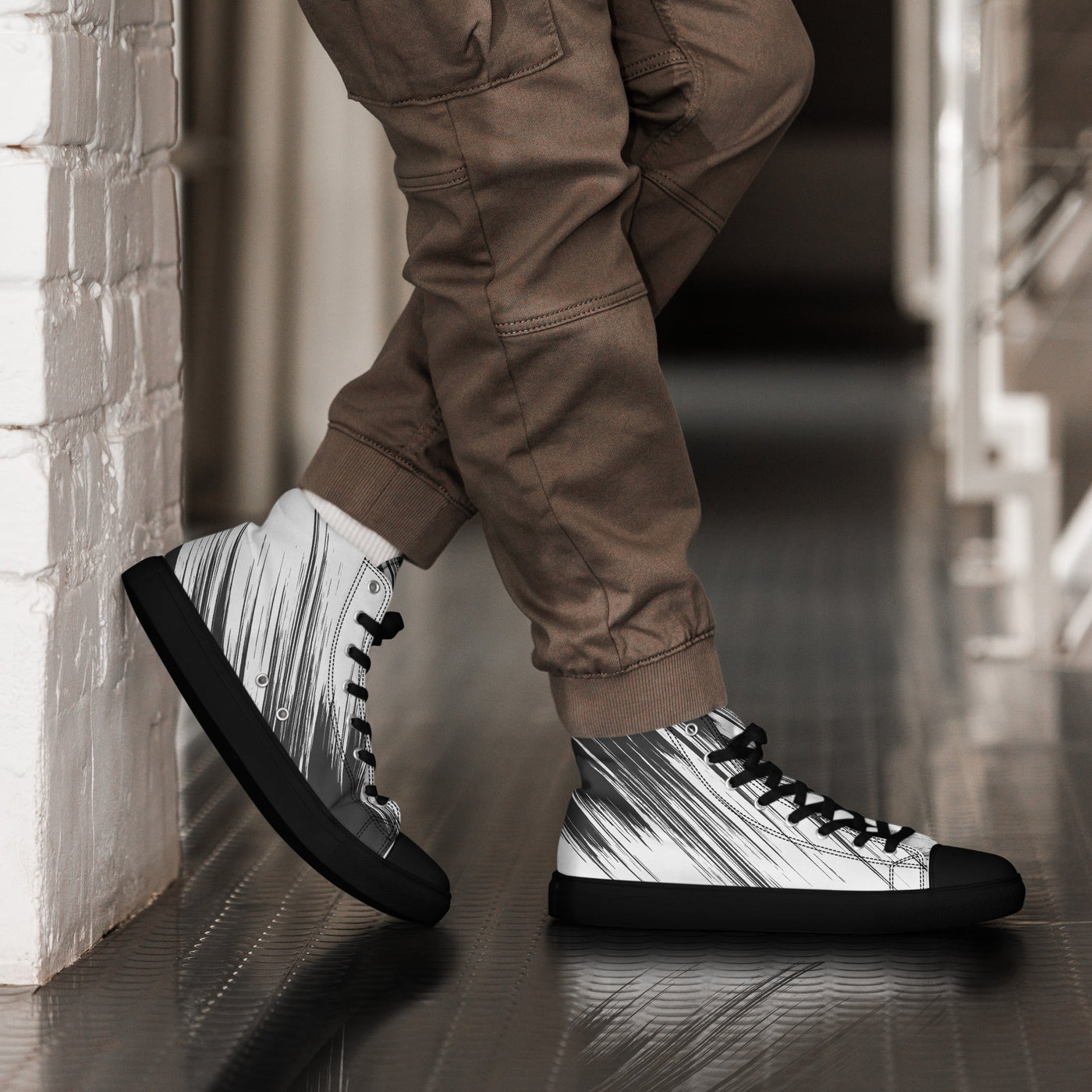 MorteNoir Obsidian Handmade High Top Canvas Shoes - Men's Premium Sneakers - MorteNoir