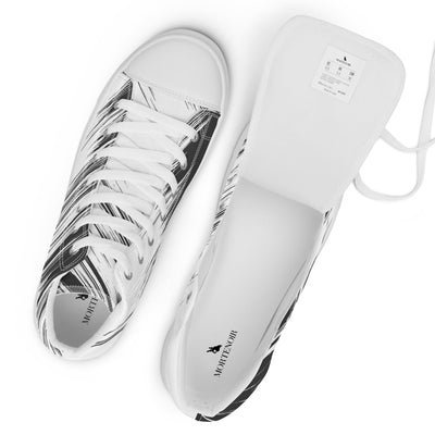 MorteNoir Obsidian Handmade High Top Canvas Shoes - Men's Premium Sneakers - MorteNoir