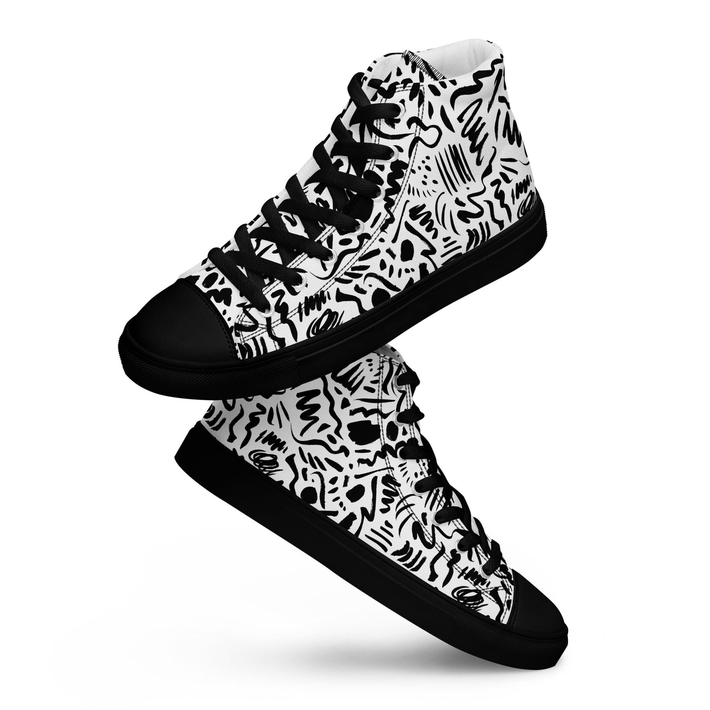 MorteNoir Raven High Top Canvas Shoes - Women's Black Sneakers - MorteNoir