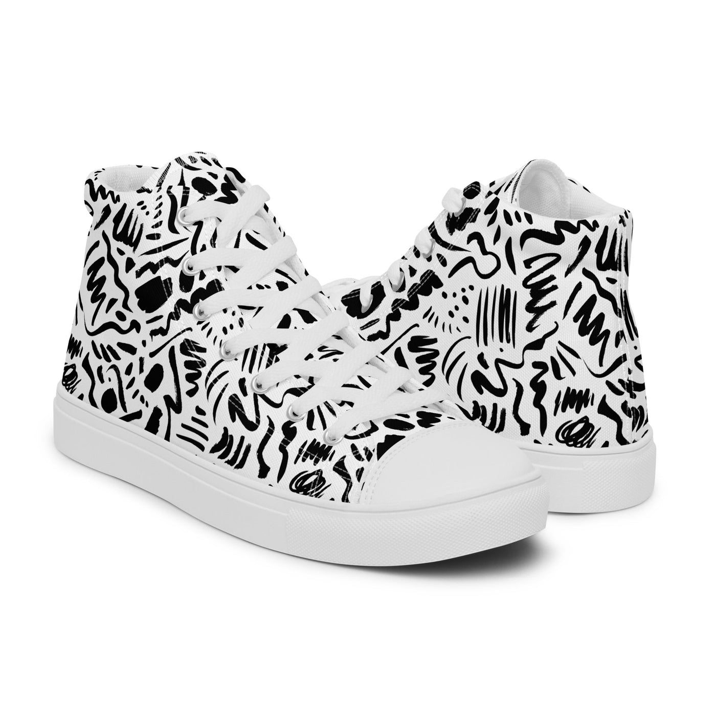 MorteNoir Raven High Top Canvas Shoes - Women's Black Sneakers - MorteNoir