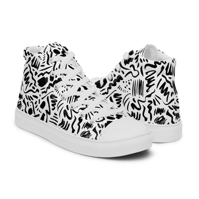 MorteNoir Raven High Top Canvas Shoes - Women's Black Sneakers - MorteNoir