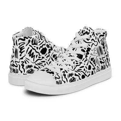 MorteNoir Raven High Top Canvas Shoes - Women's Black Sneakers - MorteNoir