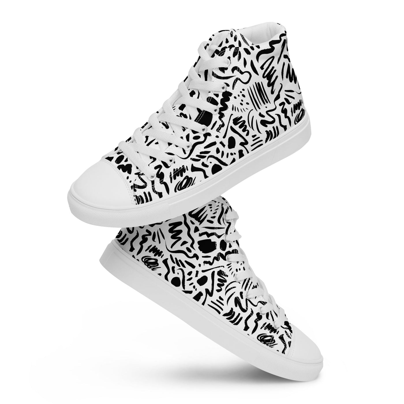MorteNoir Raven High Top Canvas Shoes - Women's Black Sneakers - MorteNoir