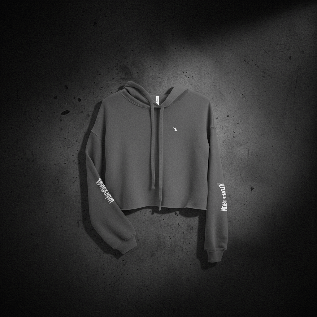 MorteNoir STREET Raven Crop Hoodie - Premium Cotton Streetwear - MorteNoir