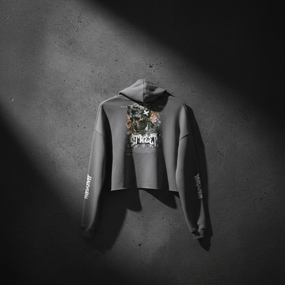 MorteNoir STREET Raven Crop Hoodie - Premium Cotton Streetwear - MorteNoir