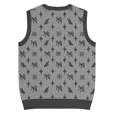 MorteNoir Midnight Knit V - Neck Vest - Dark Streetwear Essential - MorteNoir