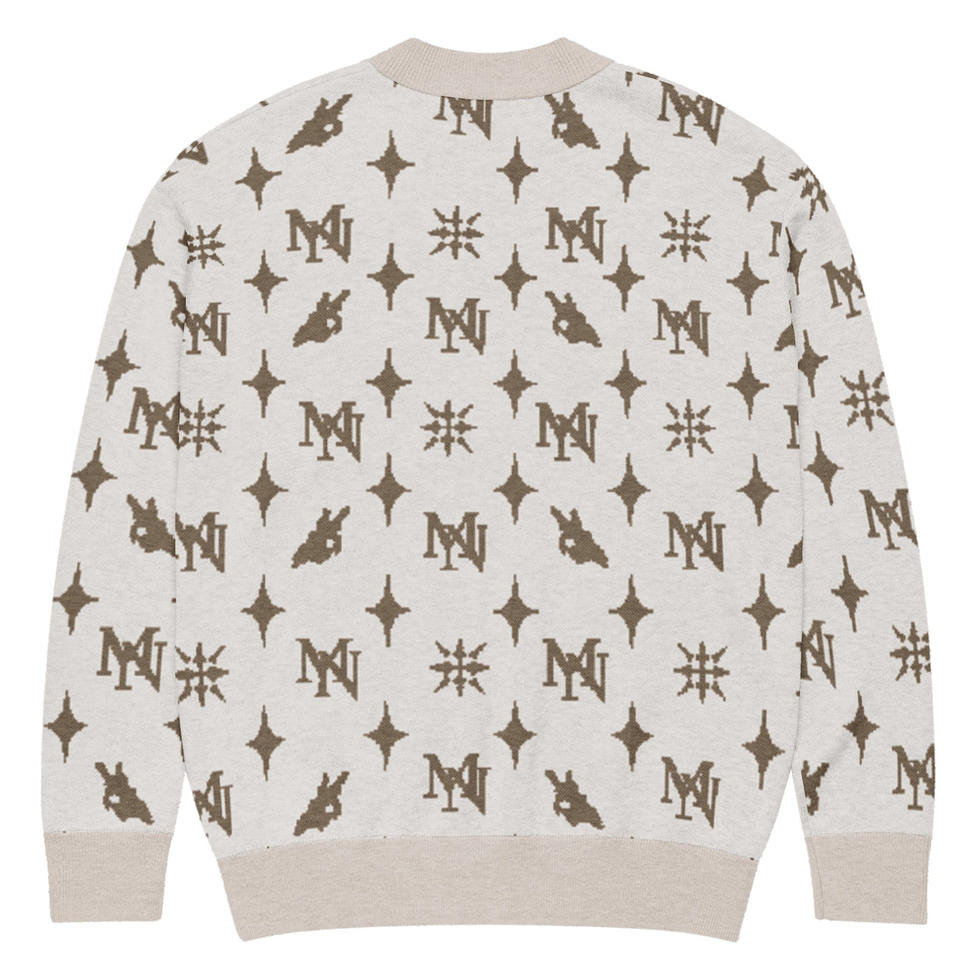 MorteNoir Shadow Knit Cardigan - Jacquard Cotton Blend Streetwear - MorteNoir