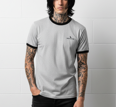 MorteNoir Noir Ringer Tee Front View
