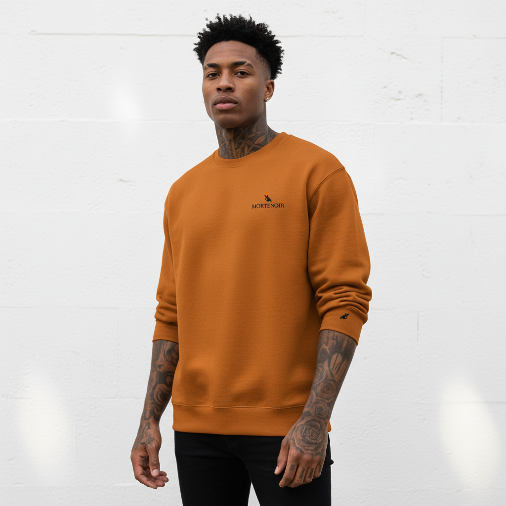 MorteNoir Obsidian Classic Sweatshirt Adobe Variant - Black Male Model